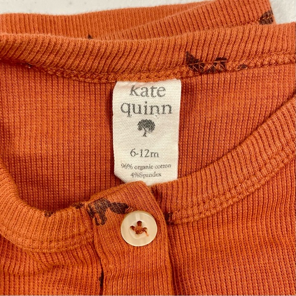 Kate Quinn 2-Piece Set Boys 6-12M Tiny Fox Henley Shirt Pants Ribbed Organic - Picture 2 of 3